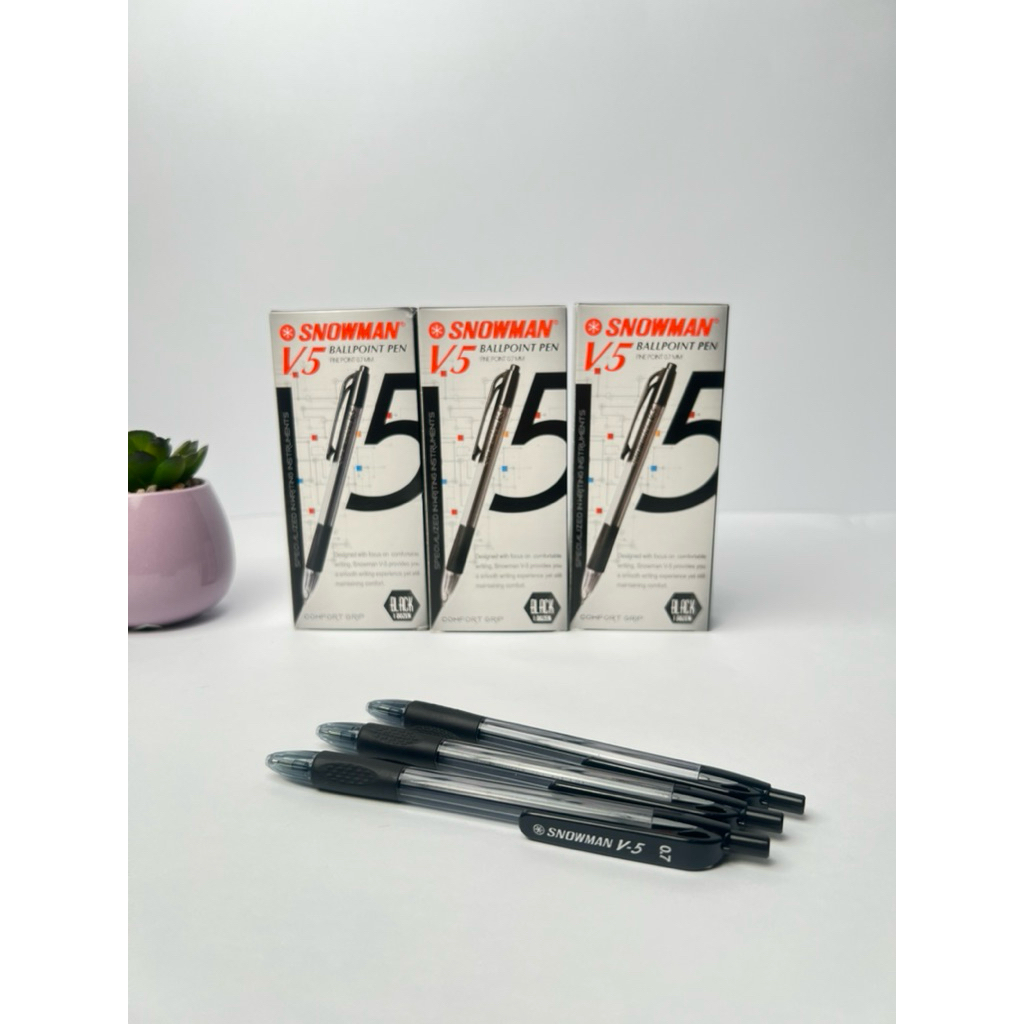 

(12 PCS) Bolpoint / Pulpen / Bolpen Original Snowman V5 0.7