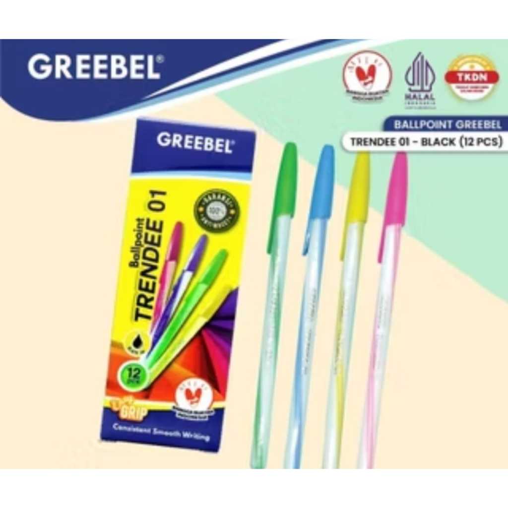 

GREEBEL BALLPOINT / PULPEN GREEBEL TRENDEE HITAM / LUSIN
