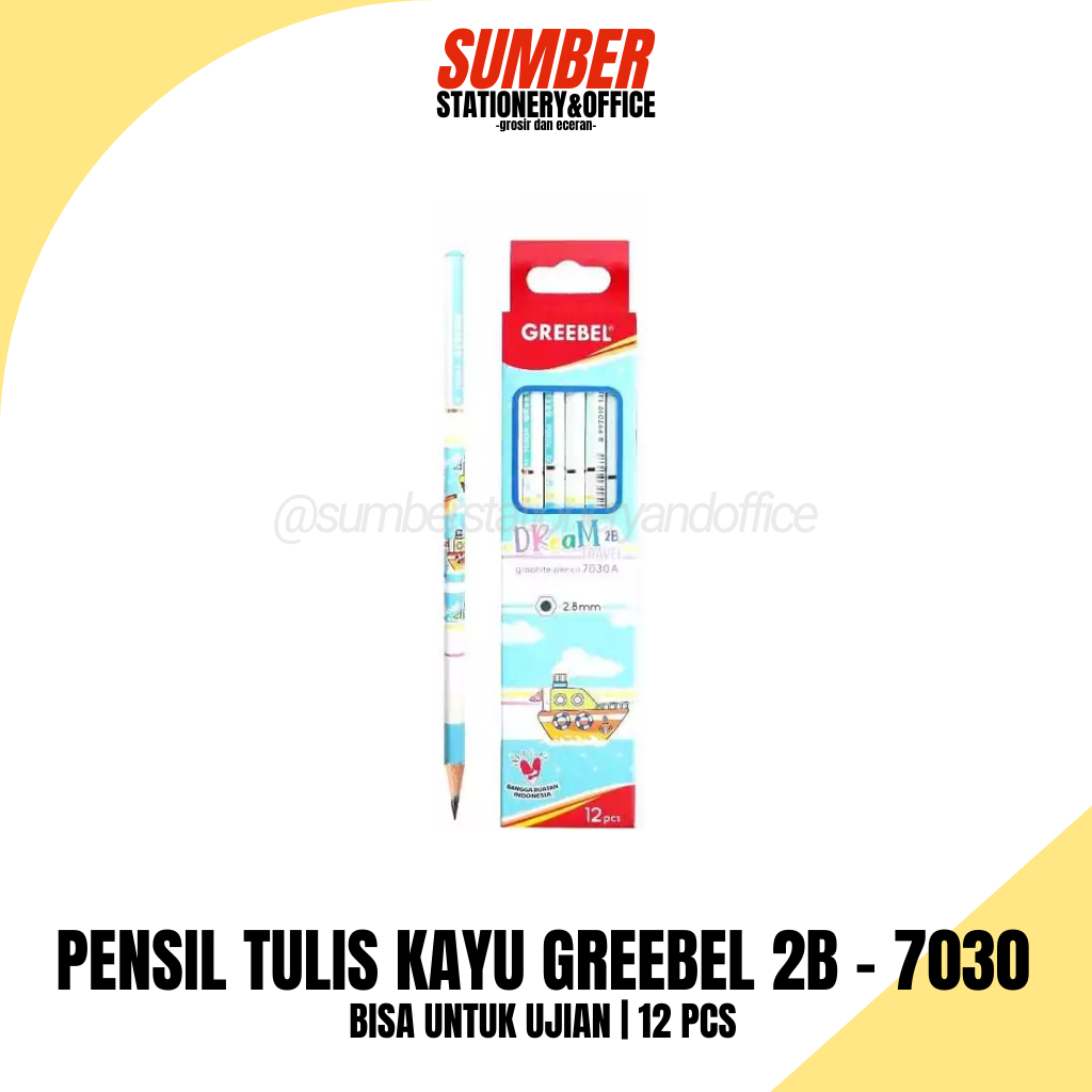 

Pensil Kayu Tulis Greebel 2B Dream - Graphite Pencil (7030) [1 Lusin]