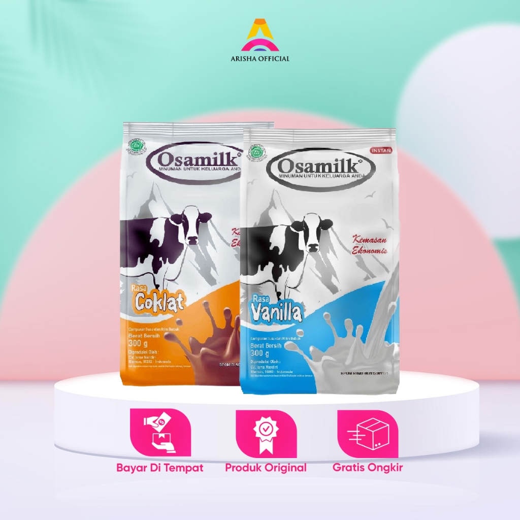 

Osamilk - Susu Sapi Bubuk Rasa Vanilla dan Cokelat Untuk Pengemuk Badan isi 300 gr