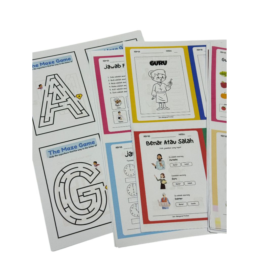 

FREE KAOS KAKI 160 Gambar 40 Lembar Worksheet anak muslim tulis hapus