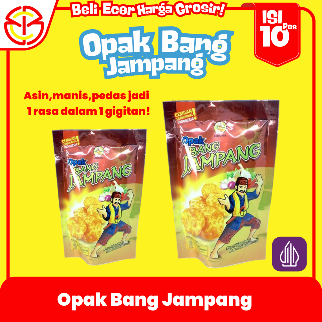 

Cemilan Singkong Renyah Opak Bang Jampang 30gr 10 Pouch Asin, Manis,Pedas, Snack, Keripik, Camilan