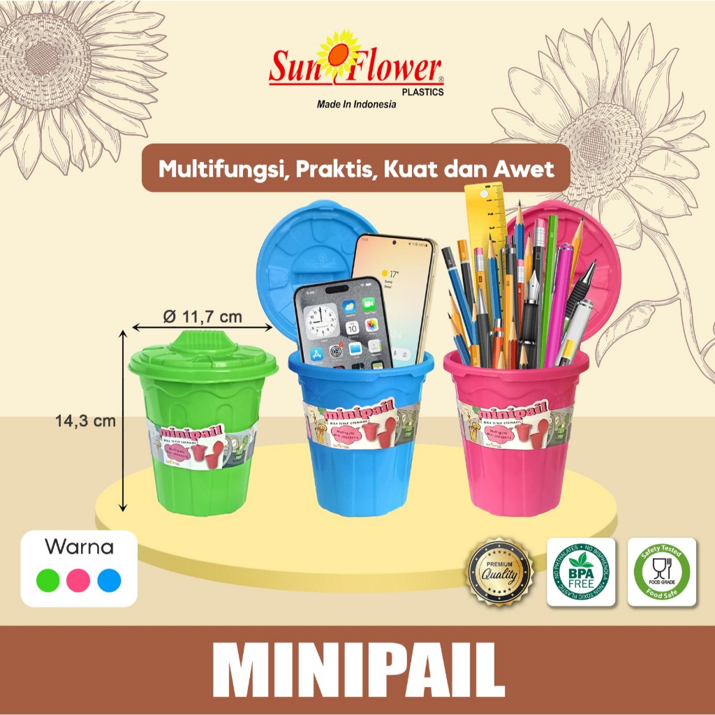 

(6 PCS) TEMPAT PENSIL / TEMPAT SERBAGUNA / TEMPAT SAMPAH MINI / MINI PAIL