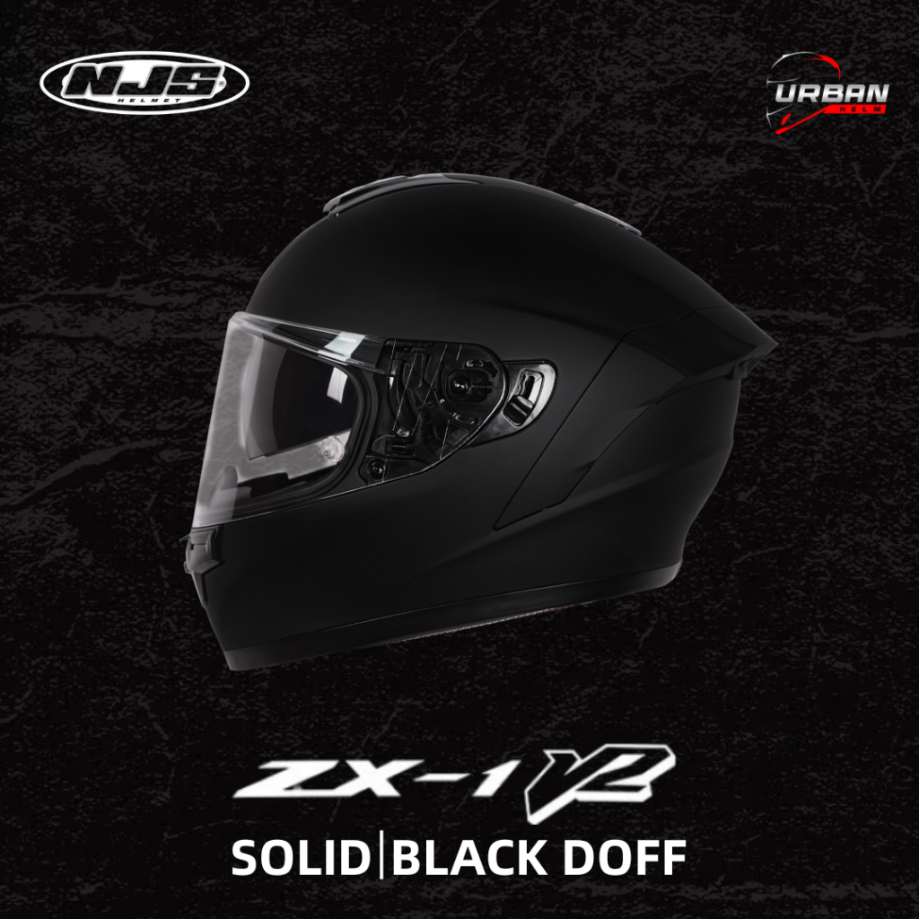 NJS ZX-1 V2 Solid - Helm Full Face | NJS ZX | ZX V2 | ZX Polos | Helm NJS ZX | Helm NJS Polos | NJS 