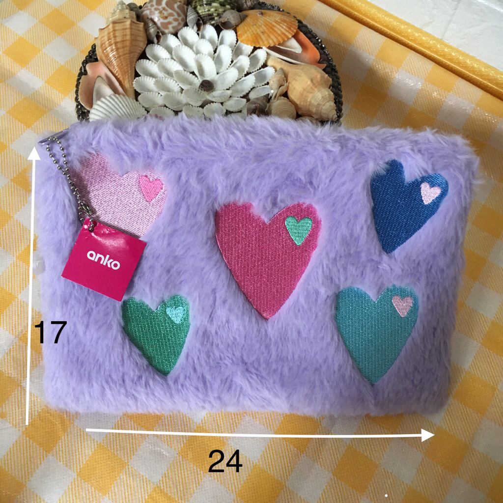 

Tempat pencil / tablet bulu warna purple (new)