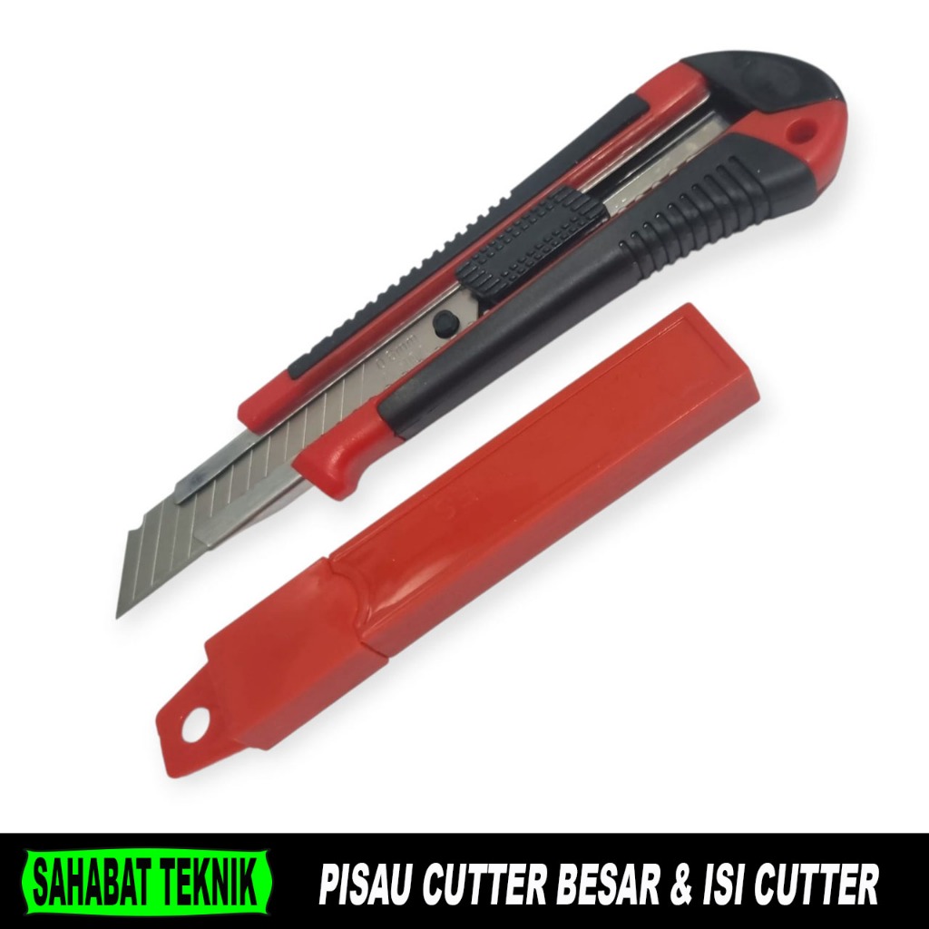

FRT Cutter Besar 18mm Bonus isi cutter / Pisau Cutter Besar + Isi Cutter