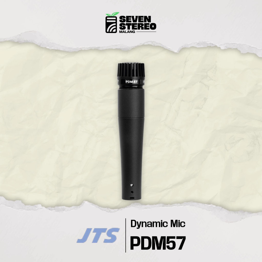 JTS PDM‑57 PDM57 Dynamic Instrument Microphone – Mic Instrumen & Vokal Cardioid + Kabel XLR