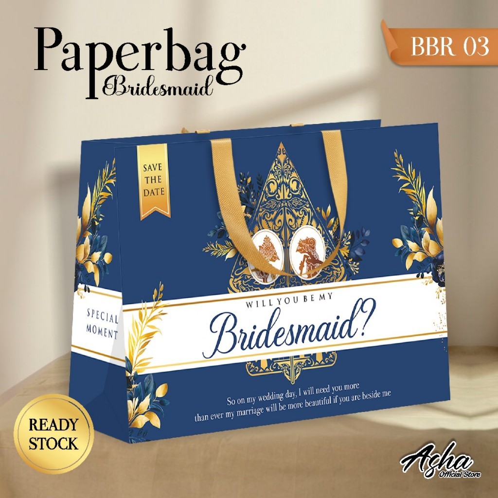 

PAPER BAG BRIDESMAID FULLCOLOUR - TAS BRIDESMAID SIMPLE ELEGANT - PAPERBAG BBR 03