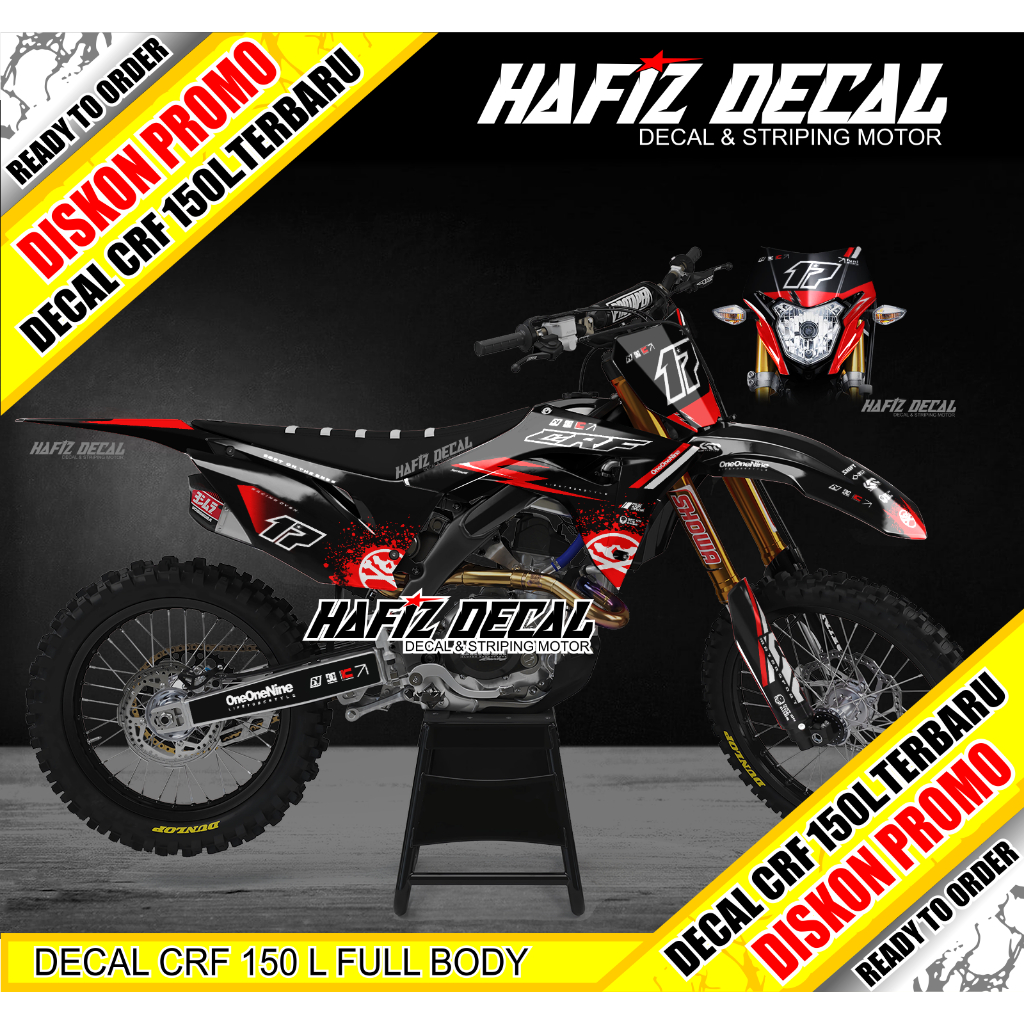 DECAL CRF 150 L FULL BODY, DECAL CRF, DECAL CRF 150 L, DECAL CRF GREY, STICKER CRF 150L FULL BODY