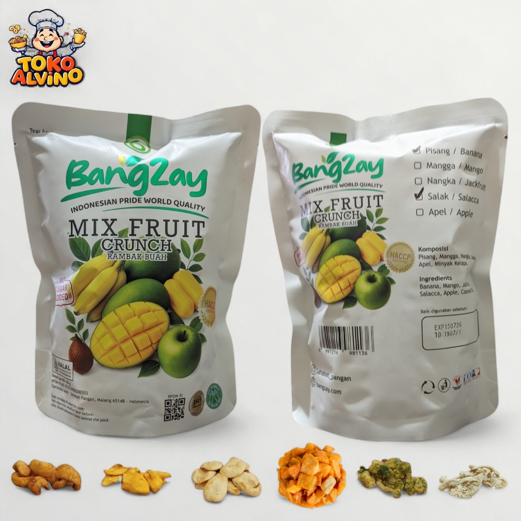 

KERIPUK BUAH DAN SAYUR BANGZAY MIX 50GR | PESTA RASA BUAH & SAYUR, TIAP GIGITAN PENUH KEJUTAN!
