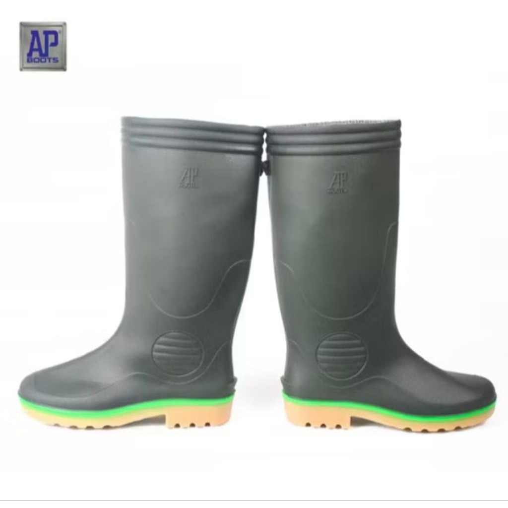 Sepatu AP Boots 2003 Triwarna Sepatu Boot - AP 2003 GREEN 38-43 - SEPATU BOOT SAFETY KARET - AP BOOT