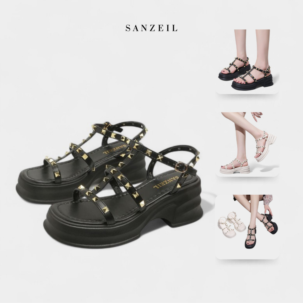 SANZEIL Valen Sandal Wedges Elegant Simpel Mewah Dengan Sol 6cm Size 36-40 0717