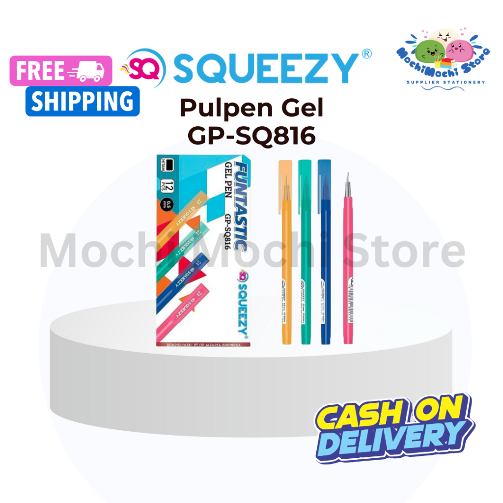 

HARGA GROSIR Pulpen Gel SQUEEZY GP-SQ816 | Pulpen Gel | Gel Pen | Tip 0.5mm