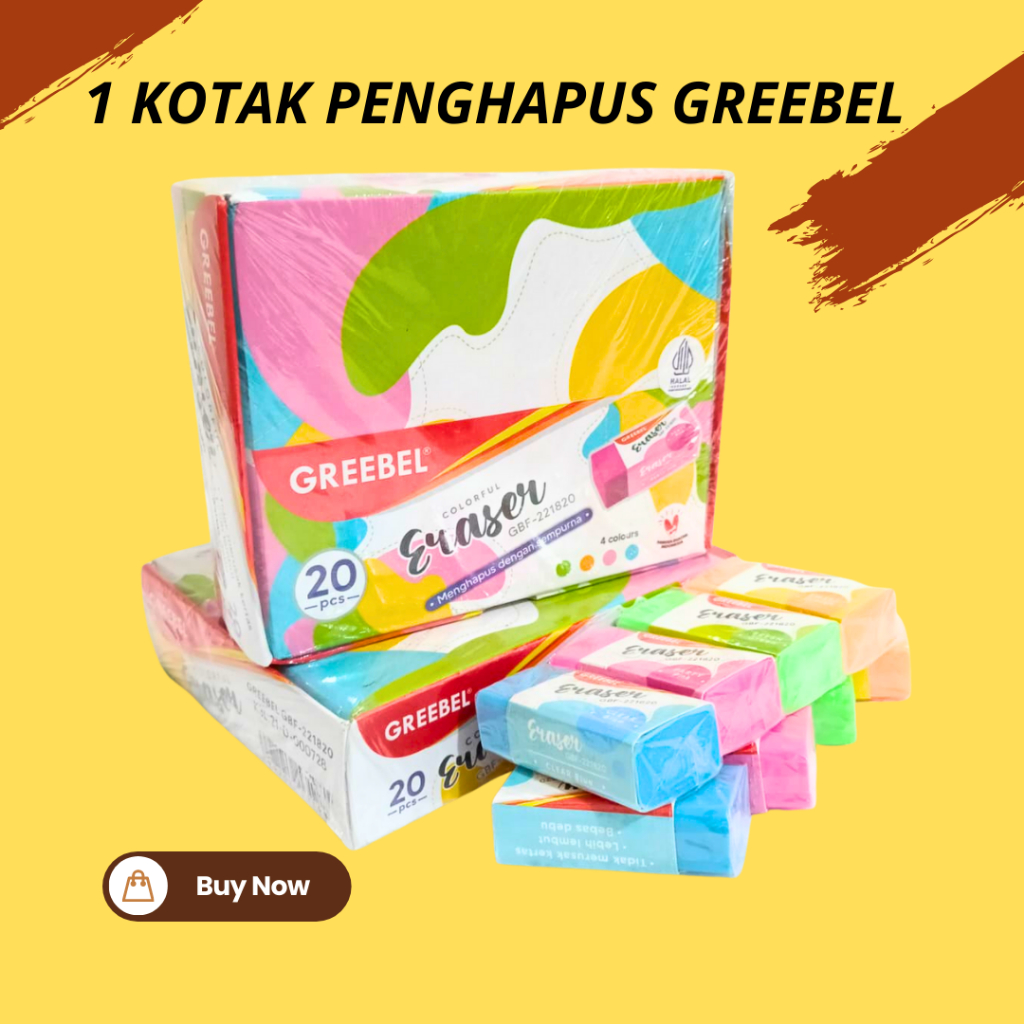 

Penghapus Pensil Greebel Warna 20 Pcs