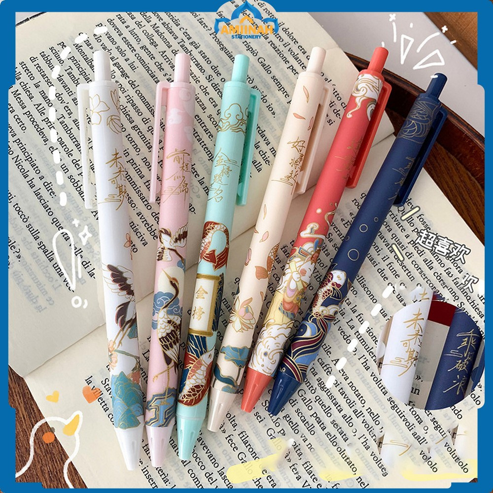 

Pena Bolpoint Stationary Alat Tulis Pelajar Dan Kantor Motif Cartoon Pulpen Mekanik Pen Gel 6PCS Amiinah Stationery A43