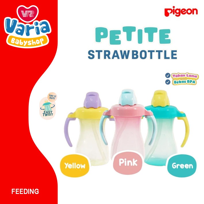 Pigeon Petite Straw Bottle 150ml /Botol Minum Bayi / Botol Minum Bayi Sedotan | PIGEON BABY