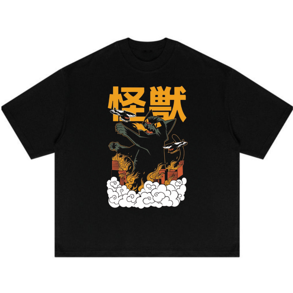 kaos Boxy Hitam Terlaris / T-shirt Pria wanita Oversize / Bahan Cotton Flic Tebal