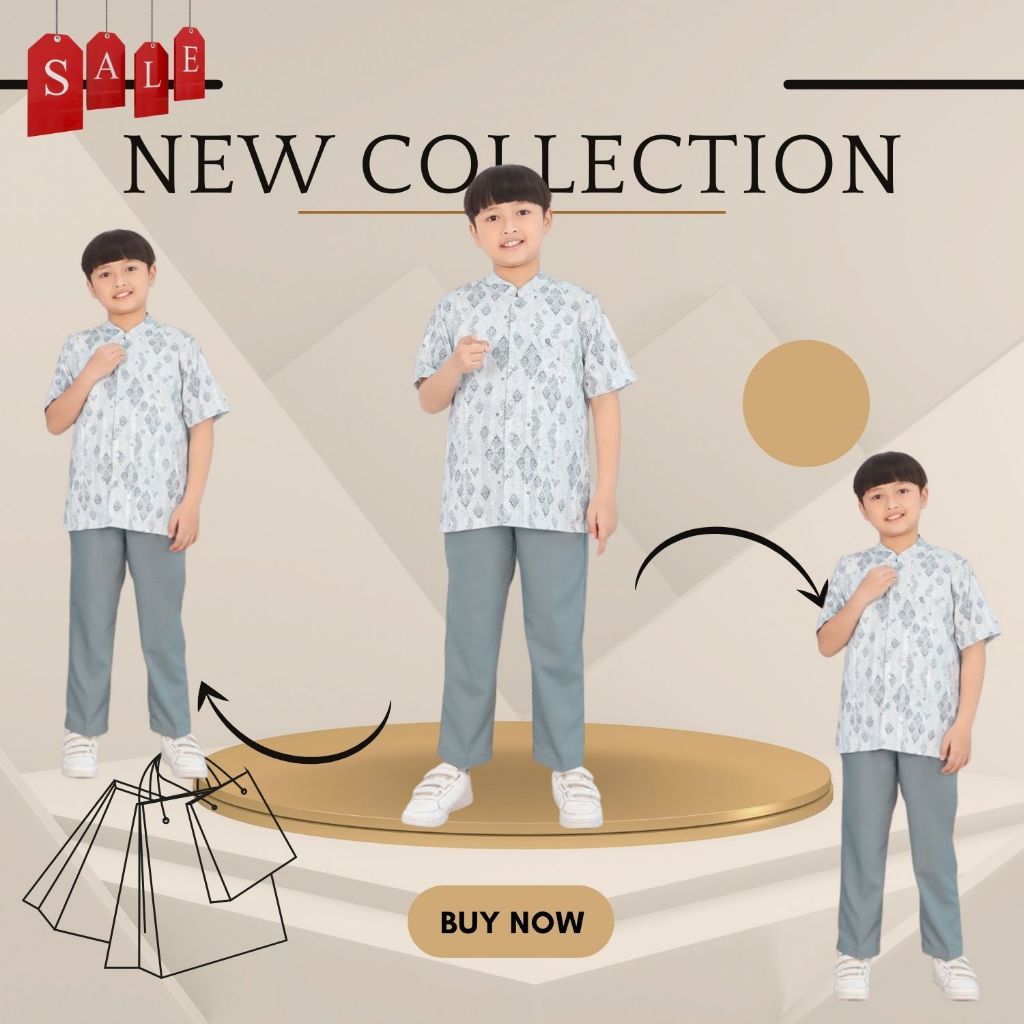 Stelan Koko Anak Set Atasan Celana Panjang ETHICA KAHFI KIDS 237 WISHFULL GREY