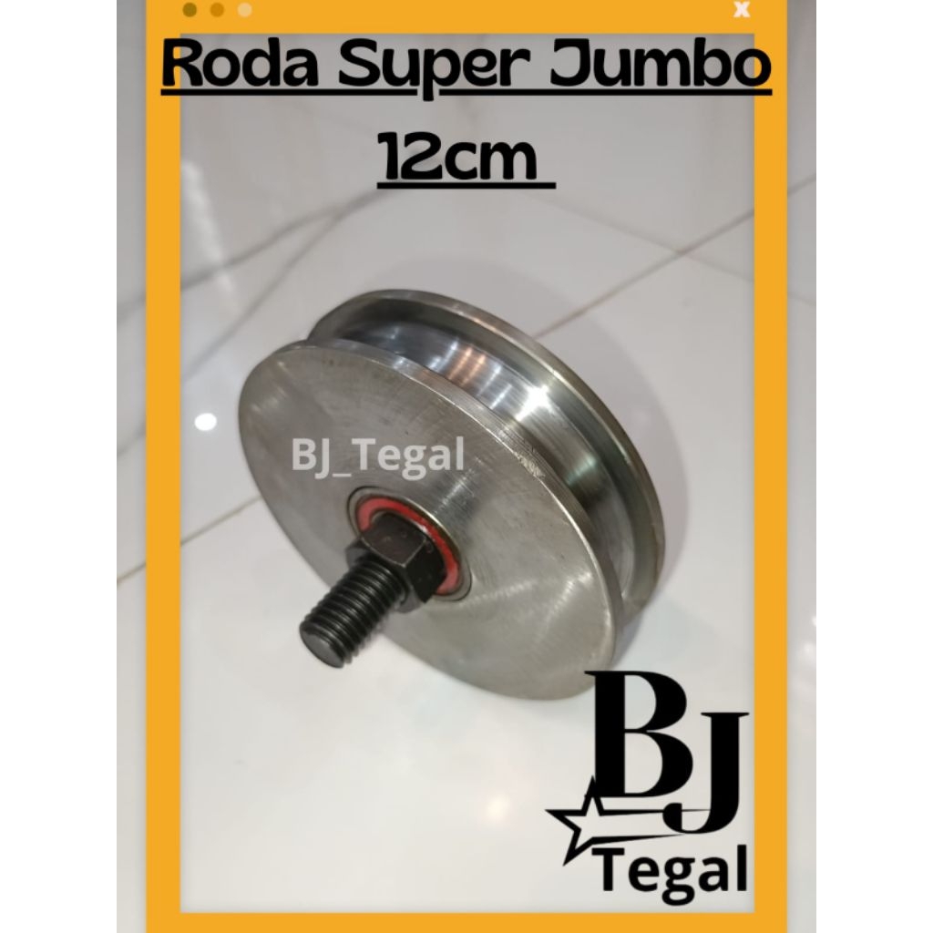 RODA PINTU BESI 12CM SUPER JUMBO PREMIUM TANPA CASING ORNAMEN PAGAR BESI