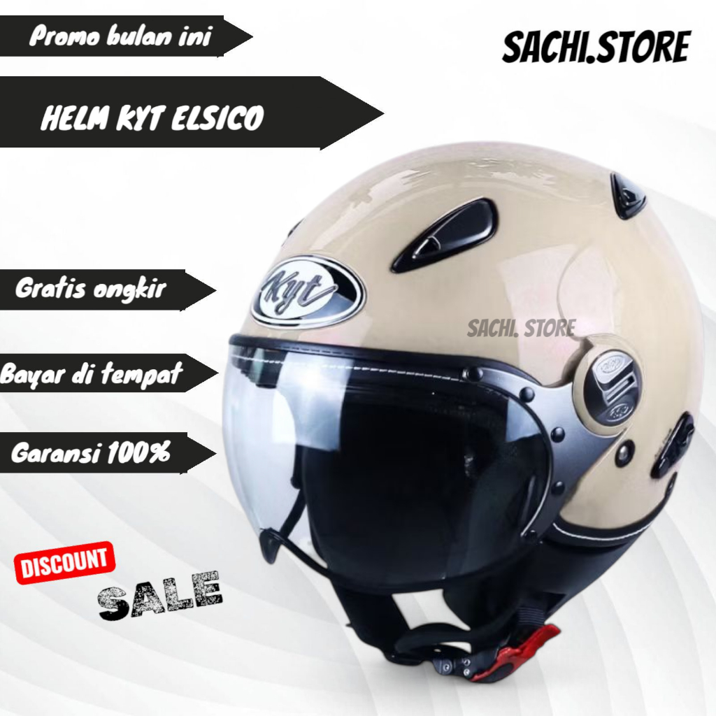HELM KYT ELSICO CREAM ORIGINAL SNI | HELM KYT RETRO