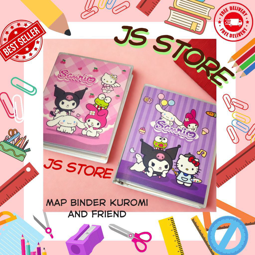 

Map Binder Kuromi Ukuran A5 / Map Binder Cinnamonroll / Map Binder My Melody / Map Binder Hello Kitty