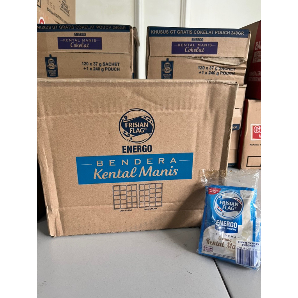 

Susu Bendera Frisian Flag Kental Manis Rasa Coklat/Putih (1 Dus 120 x 37g)