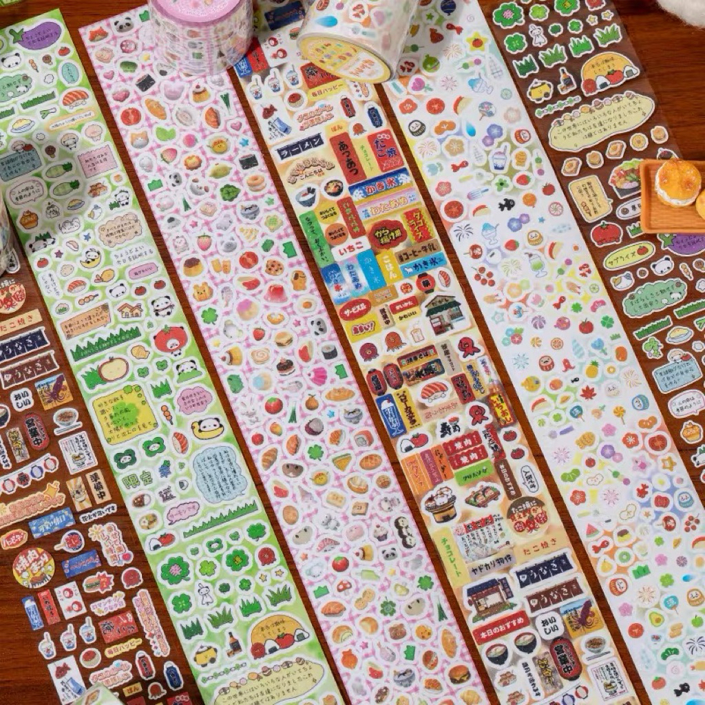 

sticker roll japanese vibes showa clover grass dekorasi journal readystock B3615