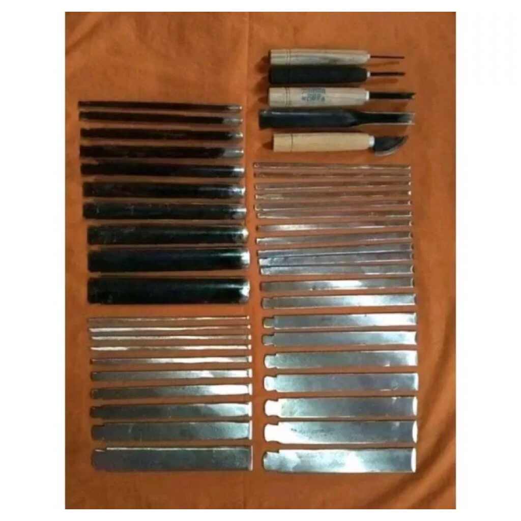 tatah ukir fullset 45 bilah bahan baja