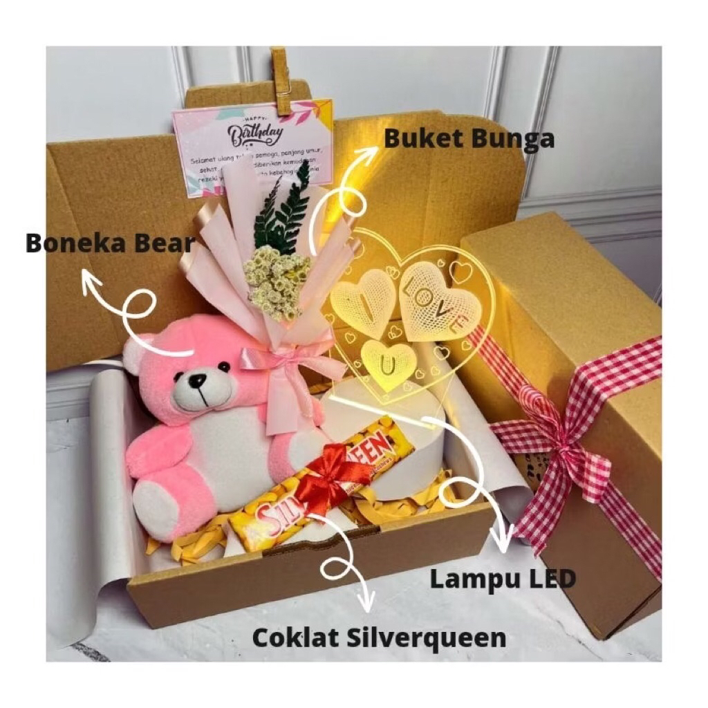 Hampers ulang tahun cewek anniversary spesial kado buat pacar free ucapan
