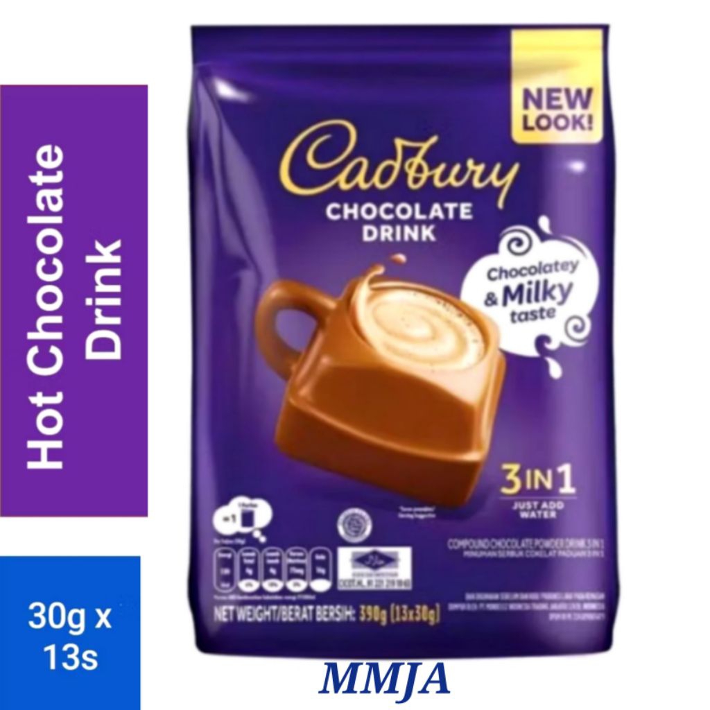 

Cadbury Hot Chocolate Drink 3 in 1 (13 x 30gr) Minuman Cokelat Susu Instan