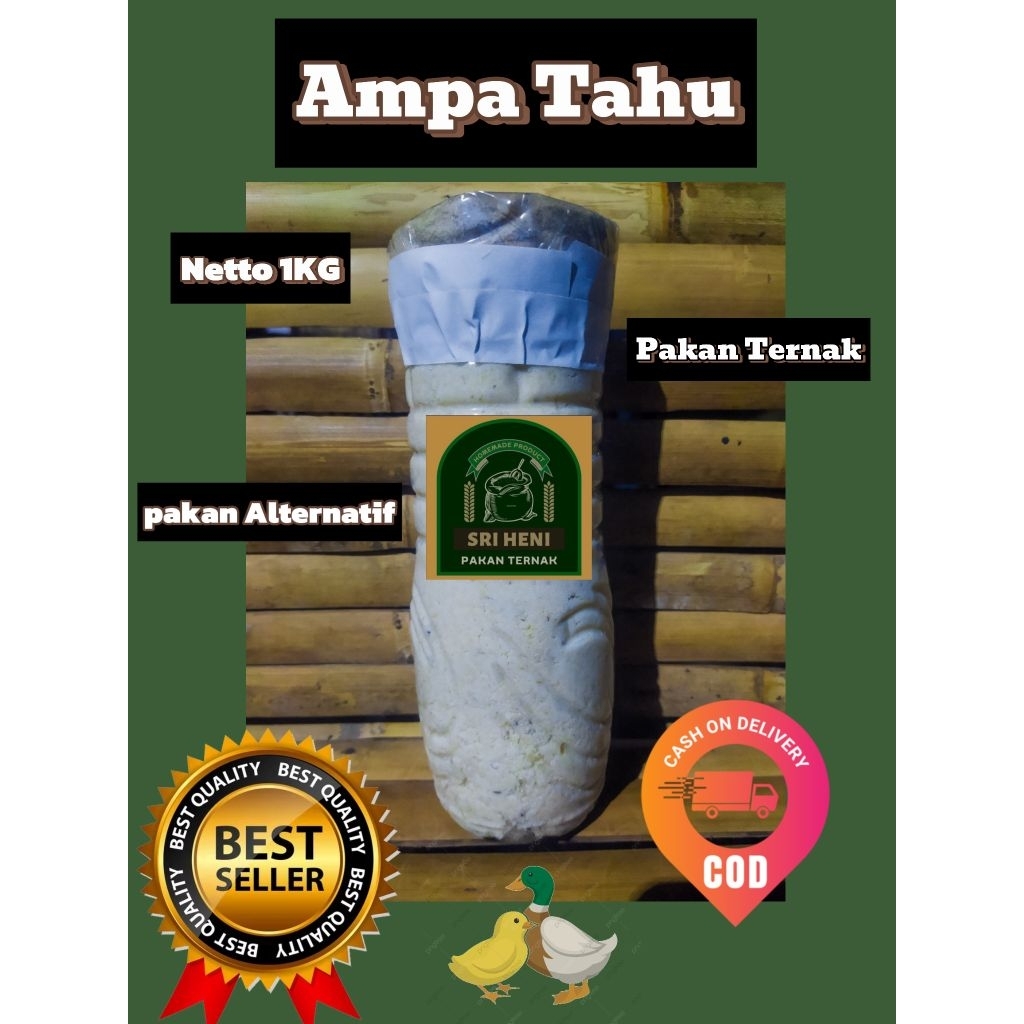 Ampas Tahu Kering Mamel Fermentasi Pakan Ternak  Ayam Entok Comboran Kambing Sapi 1kg