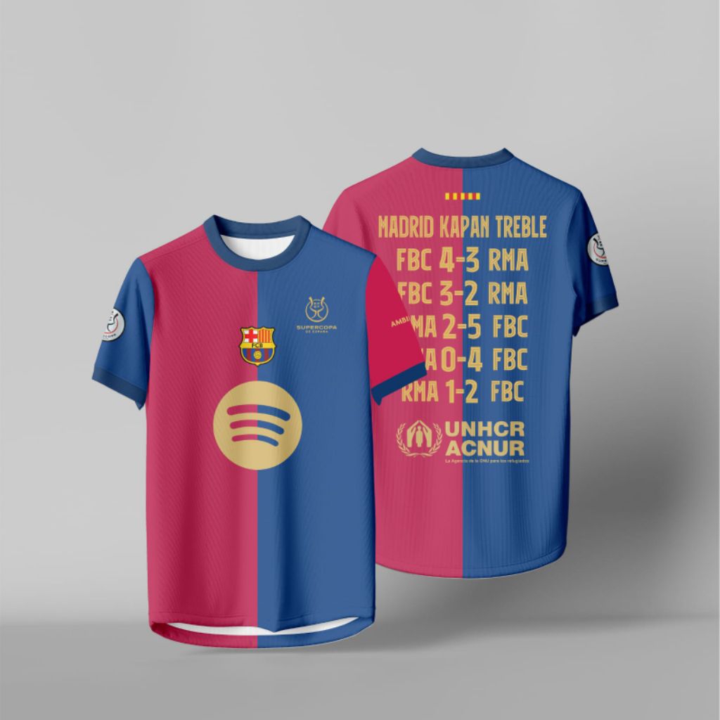 JERSEY BARCELONA FC SPESIAL EDITION MADRID KAPAN TREBLE WINNER