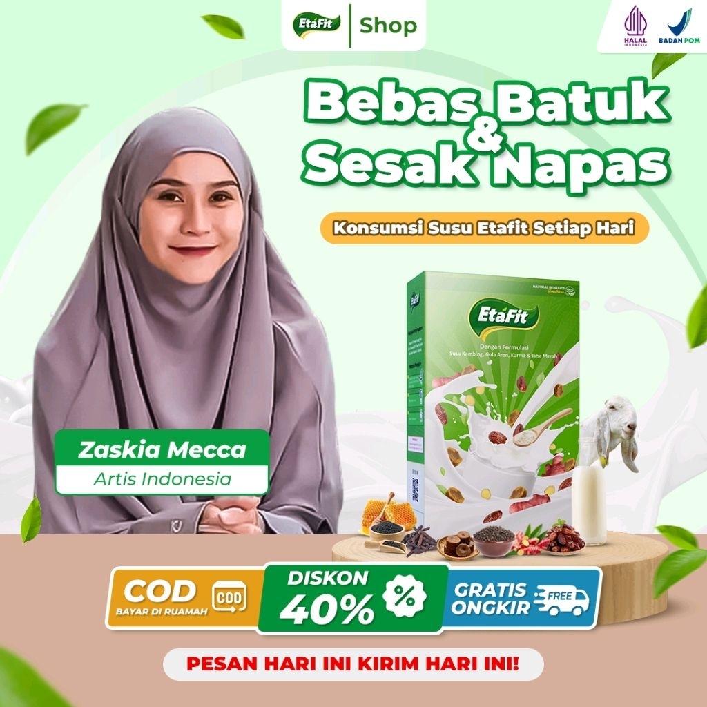 

ETAFIT Susu Kambing Etawa Bubuk Asli Murni 100% Original - Solusi Sesak Nafas Batuk Berdahak Asma