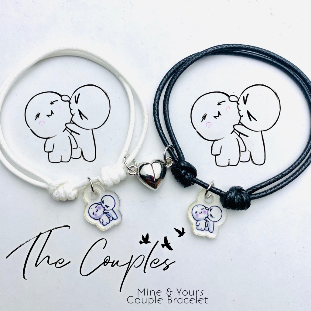 NEW Gelang Couple Magnet Liontin Gemazz Couple Lucu Kekinian Sepasang | Couple Bracelet | Gelang Cou