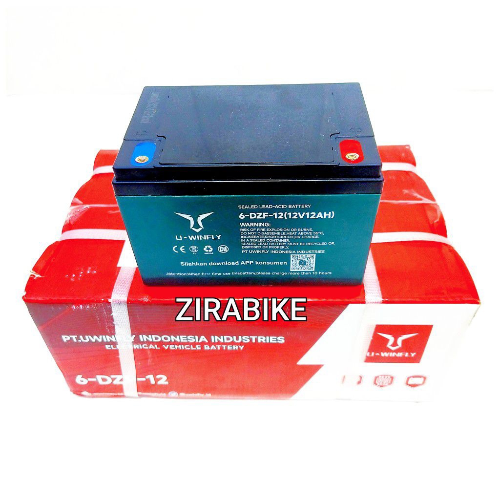 Aki Sepeda Listrik U-Winfly 12 Ah Baut Samping Original