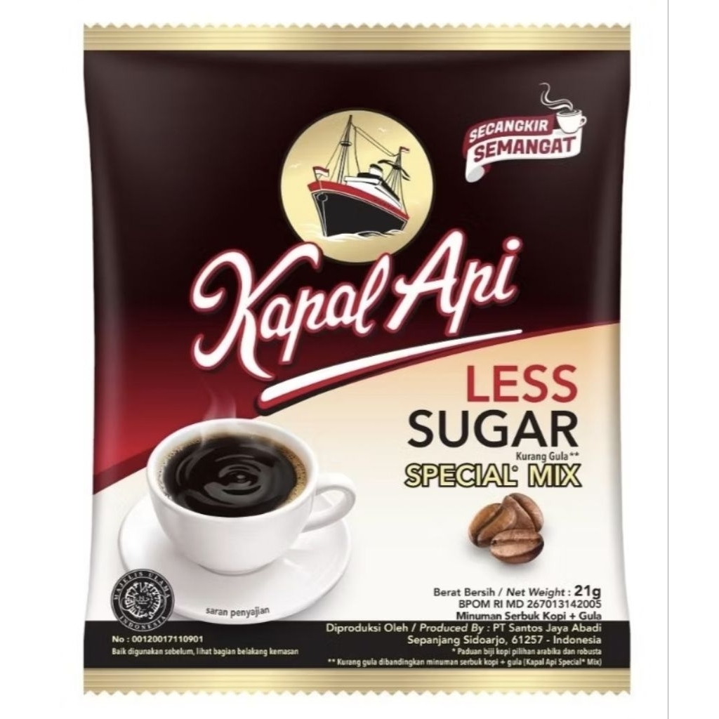 

Kopi Kapal Api Less Sugar 10 Sachet