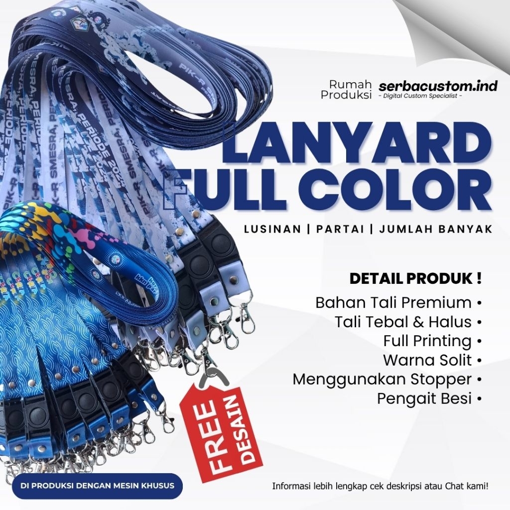 

LANYARD PRINTING CUSTOM FULL COLOR LUSINAN GROSIR