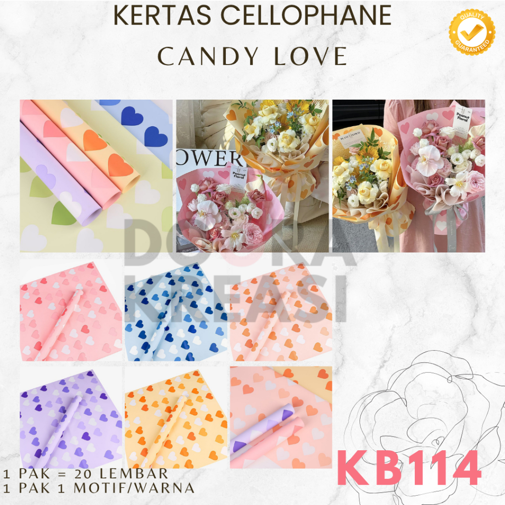 

Kertas Cellophane Buket Bunga Candy Love [Ecer]