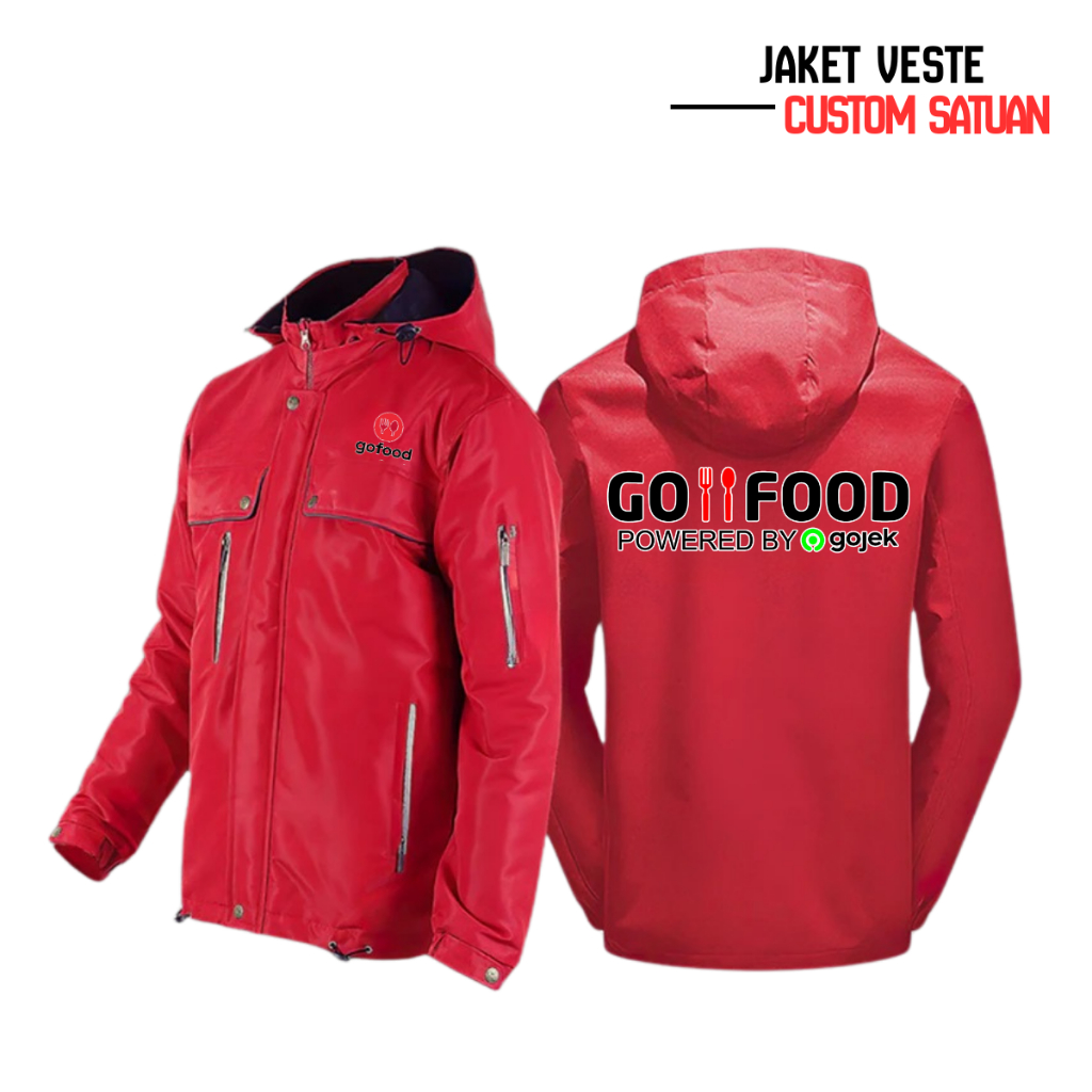 JAKET CUSTOM GOFOOD by GOJEK Sablon DTF Satuan