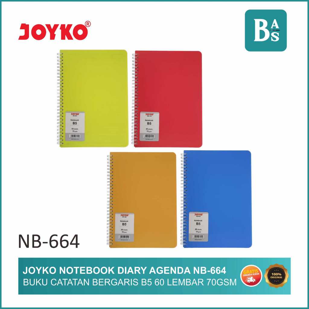 

Joyko B5 Notebook Diary Agenda NB-664 - 60 lembar 70 GSM - Buku Catatan Bergaris - Bali Art Supplies