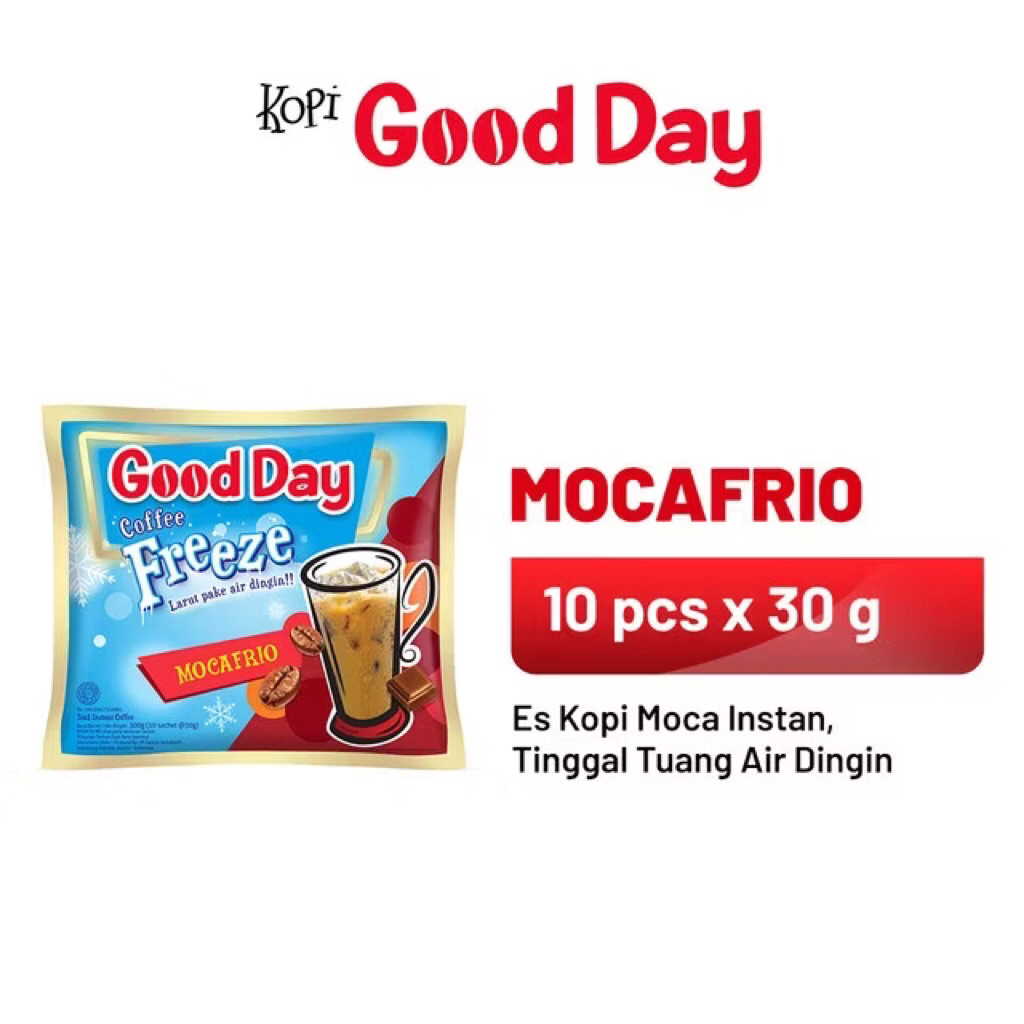 

Kopi Good Day Freeze Mocafrio 1 renceng - 10 Sachet