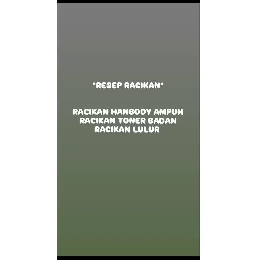 RESEP RACIKAN HB PEMUTIH 100%