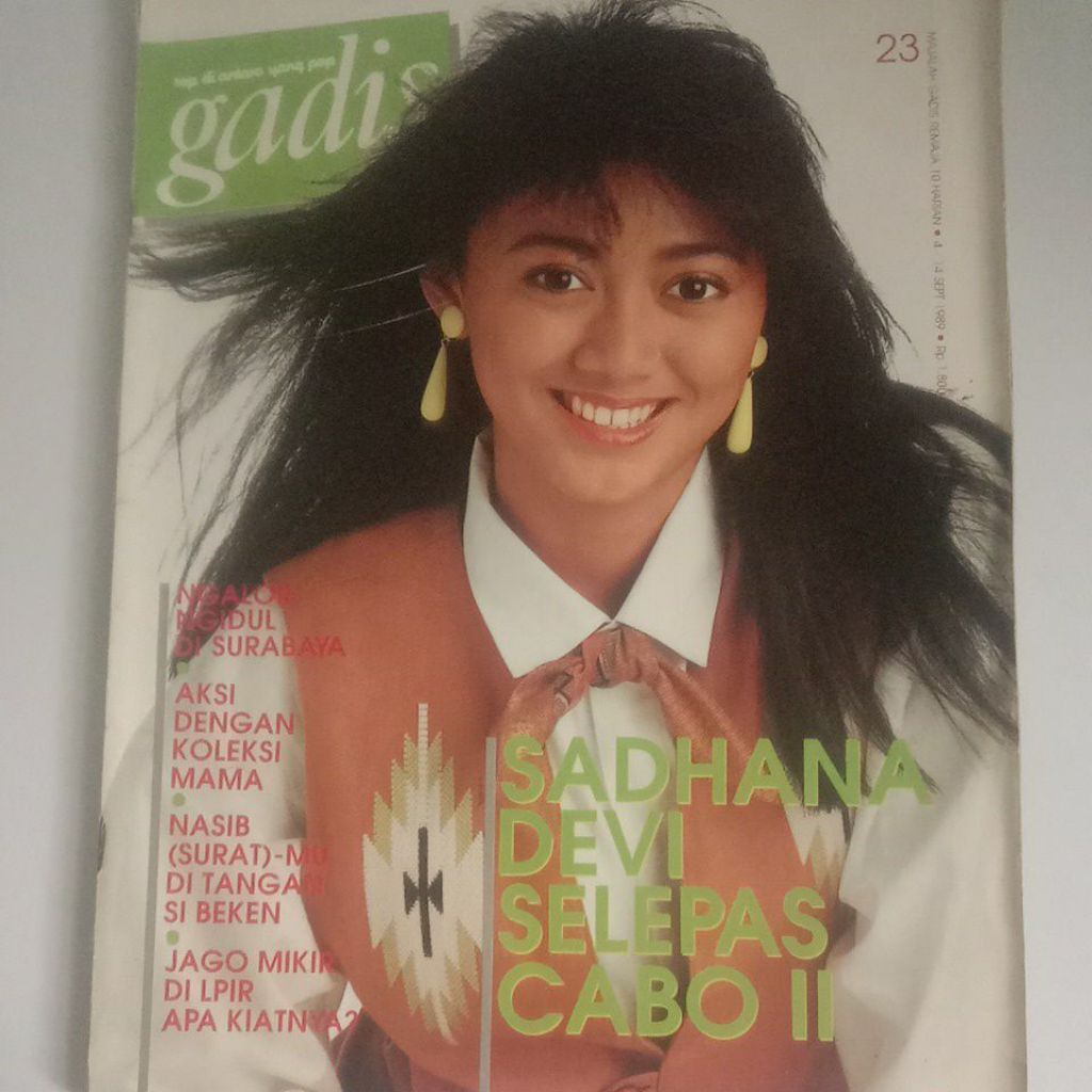 Majalah Gadis Tahun 1989 Cover Riantina Luxiarto Hatmoko (Finalis Gadsam'89)