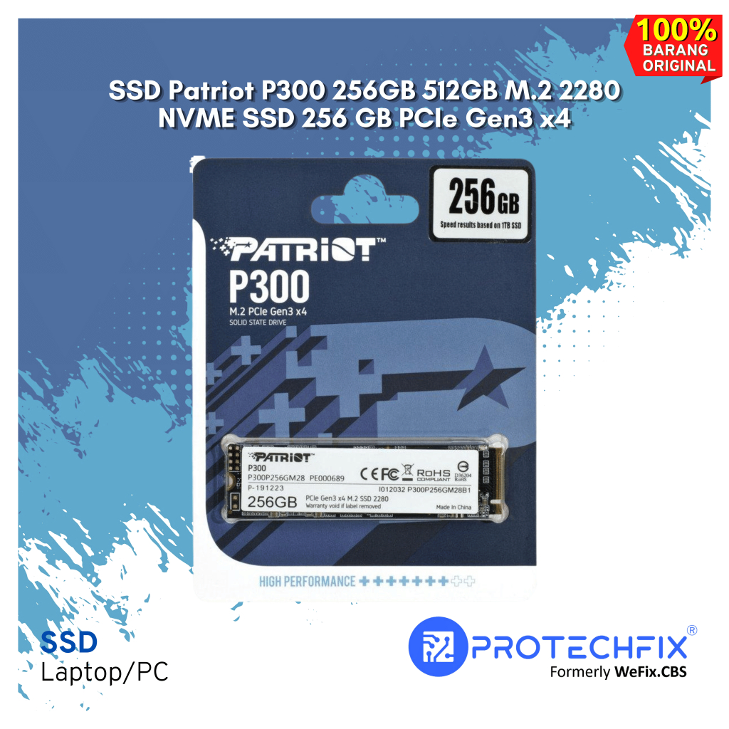 SSD Patriot P300 256GB 512GB M.2 2280 NVME SSD 256 GB PCIe Gen3 x4