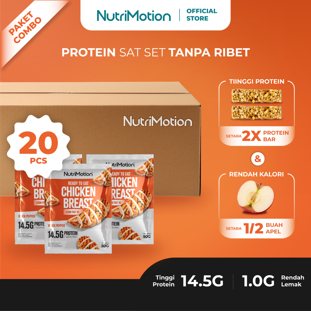 

NutriMotion Dada Ayam Tinggi Protein Ready to Eat | Paket Hemat 20pcs | Rendah Lemak & Kalori