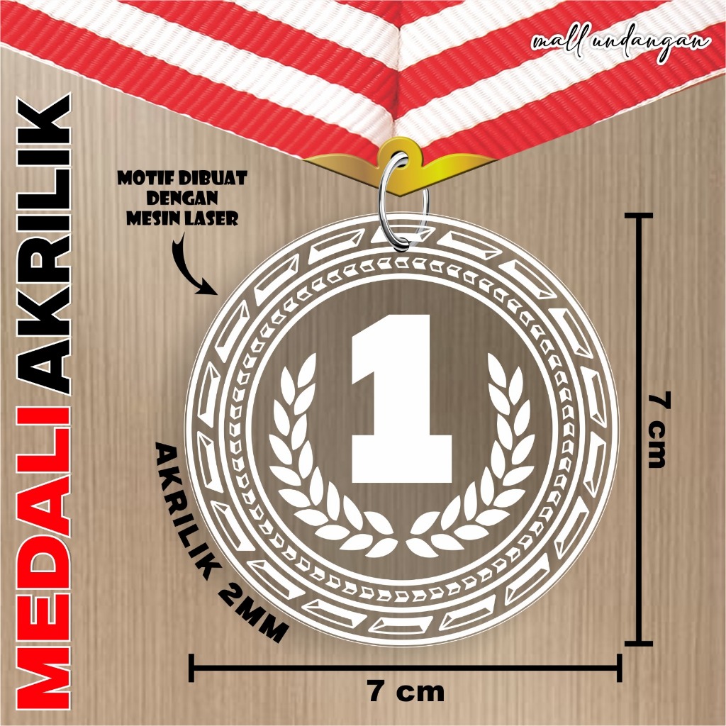 MEDALI JUARA LOMBA BAHAN AKRILIK - MENDALI TRANSPARAN - MEDALI AKRILIK READY STOCK
