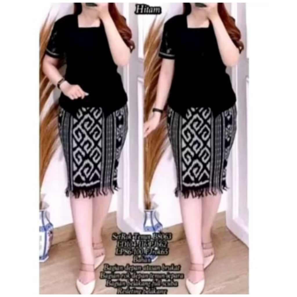 BAJU STELAN BROKAT ROK TENUN WANITA MODERN STYLE