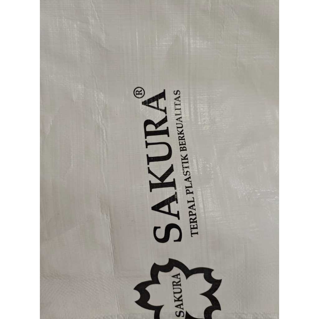 Terpal Plastik A12 Sakura Warna Putih-Putih [Costum Ukuran}