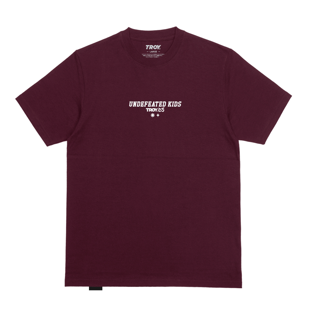 Troy Company Tshirt Maroon Undefeated Kids - Kaos Lengan Pendek Kaos Merah Maroon MTD 2928