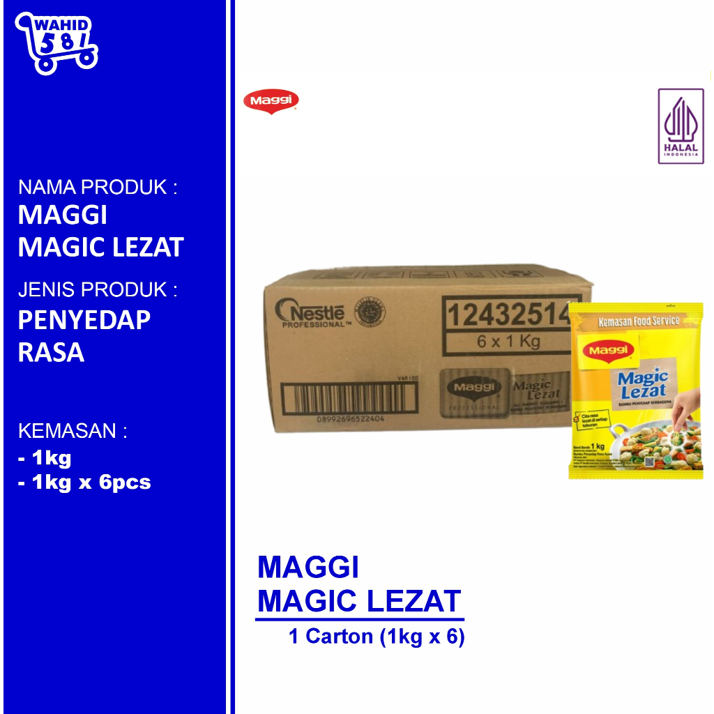 

(Carton) Maggi Magic Lezat Pouch 1kg x 6 Bumbu Penyedap Rasa Serbaguna